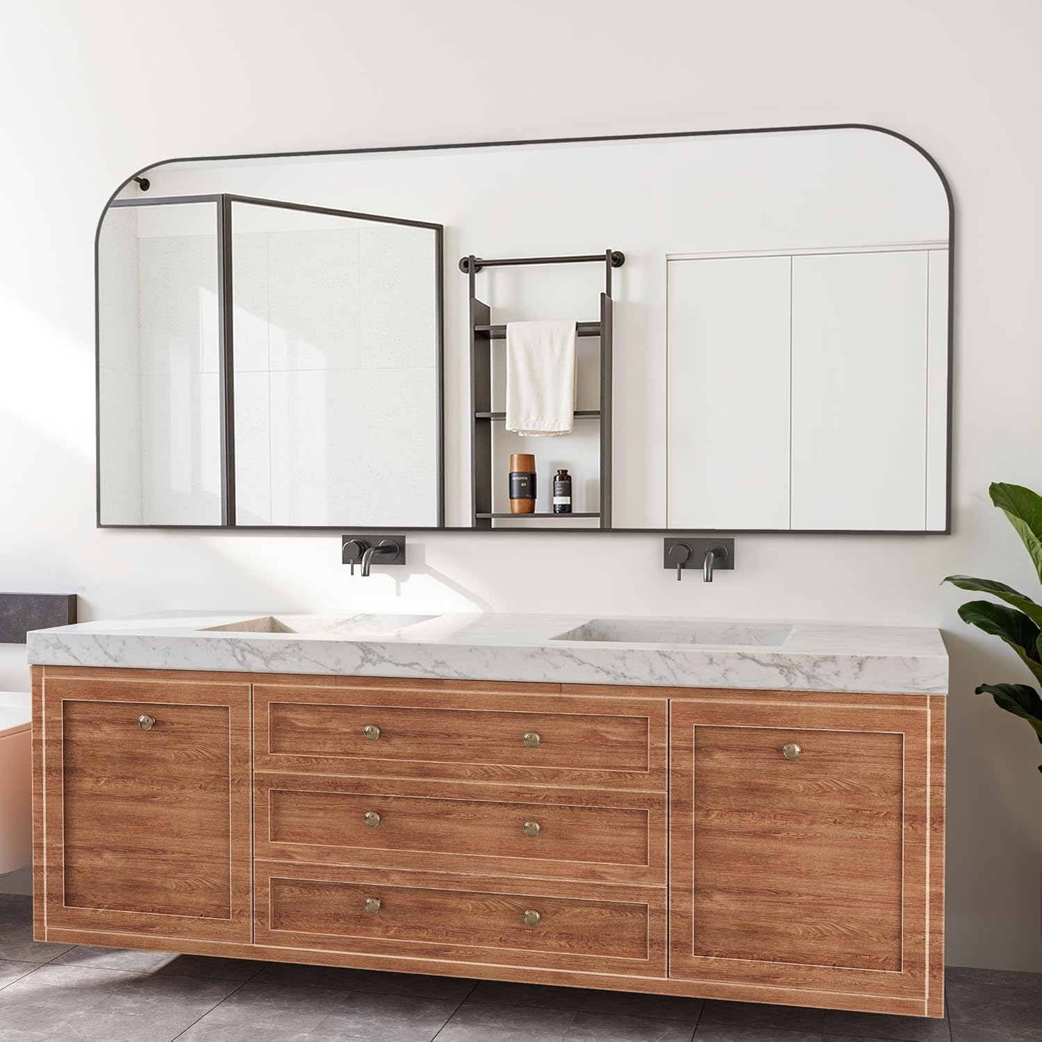 Stylish Black Metal Framed Bathroom Mirror for Any Space