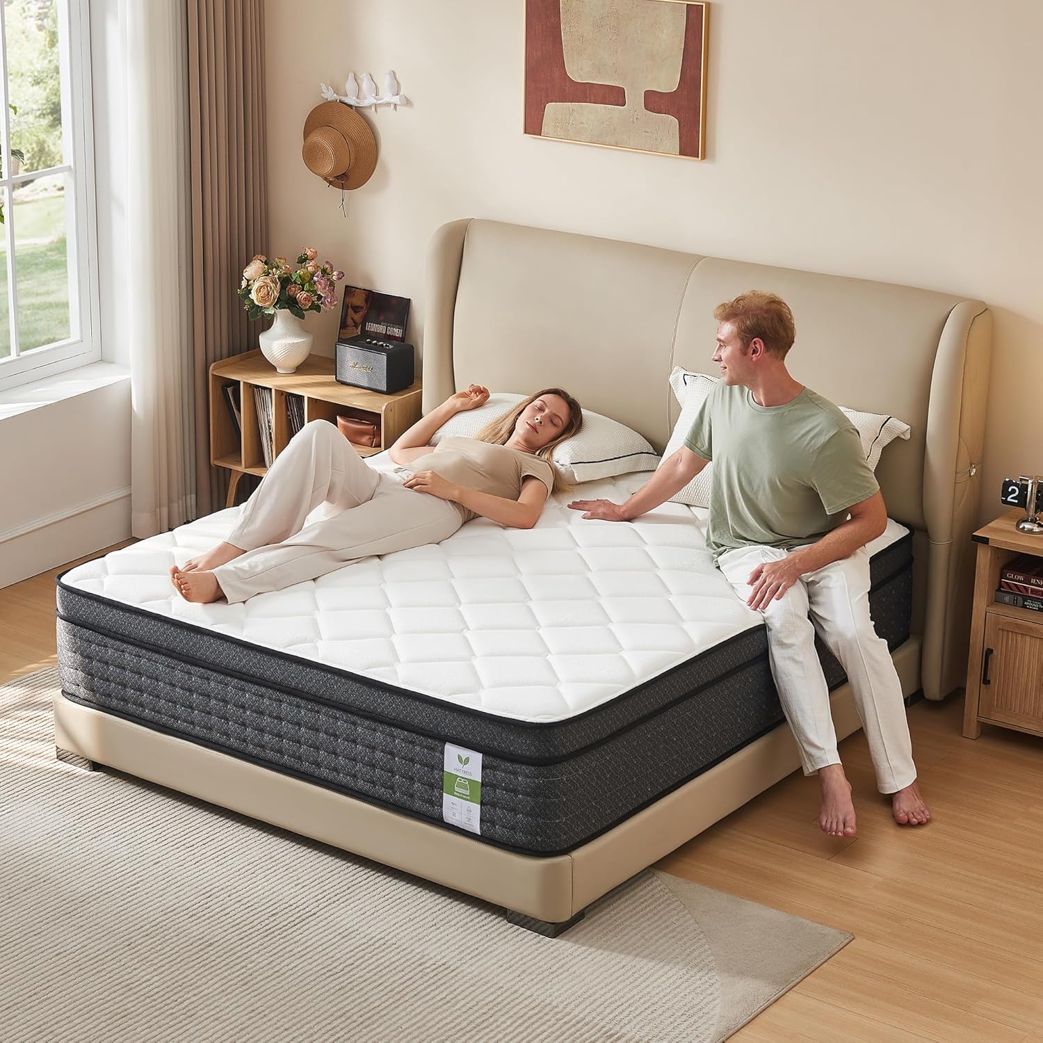 Yantan Twin Mattress 10 Inch Hybrid for Spine Support & Comfort