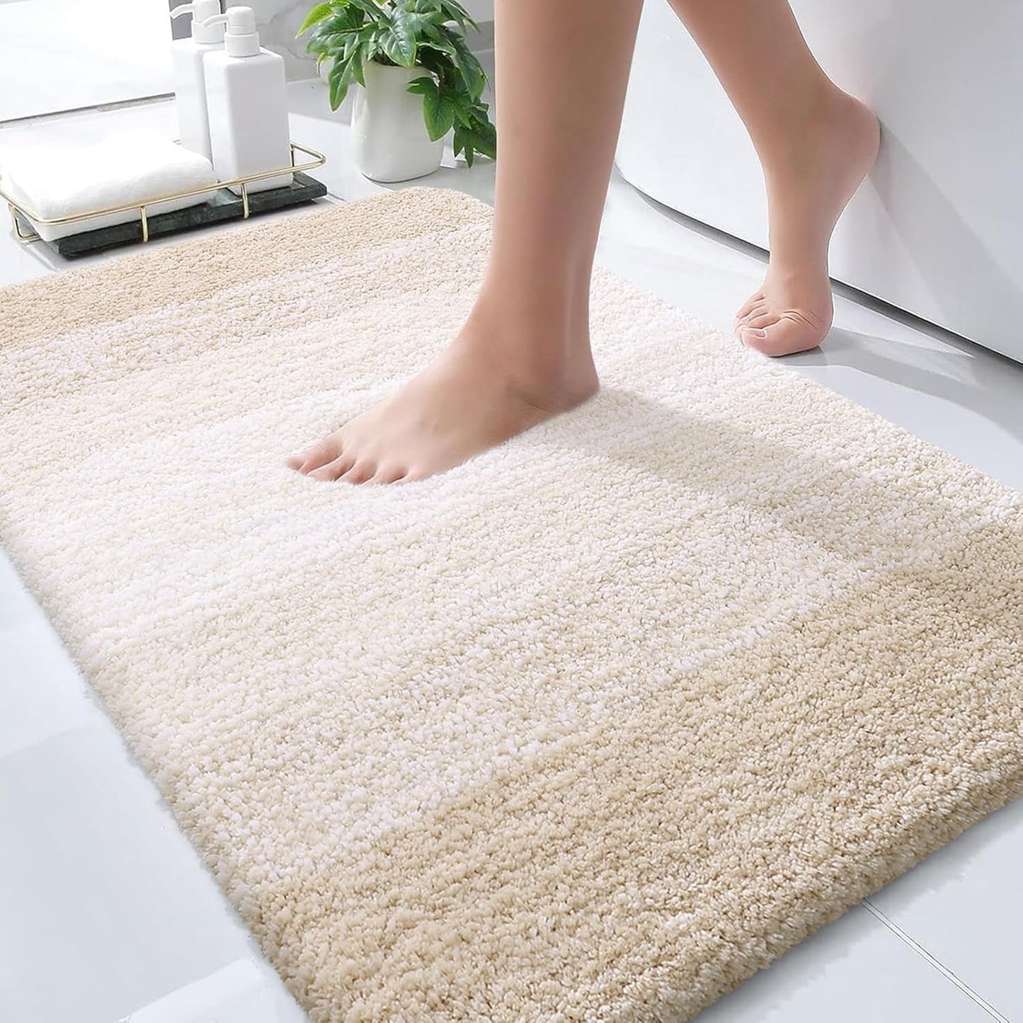 OLANLY Extra Soft Microfiber Bath Rugs Mat for Bathroom Decor