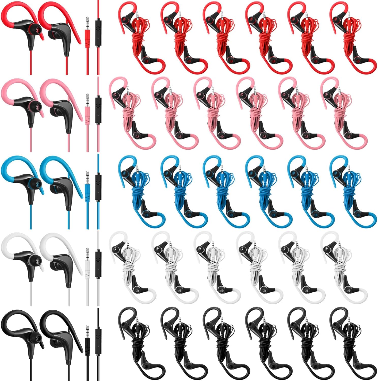 Konohan 30 Pcs Sport Earbuds with Mic