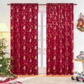 Red Christmas Velvet Blackout Curtains 84 in Length - Festive Indoor