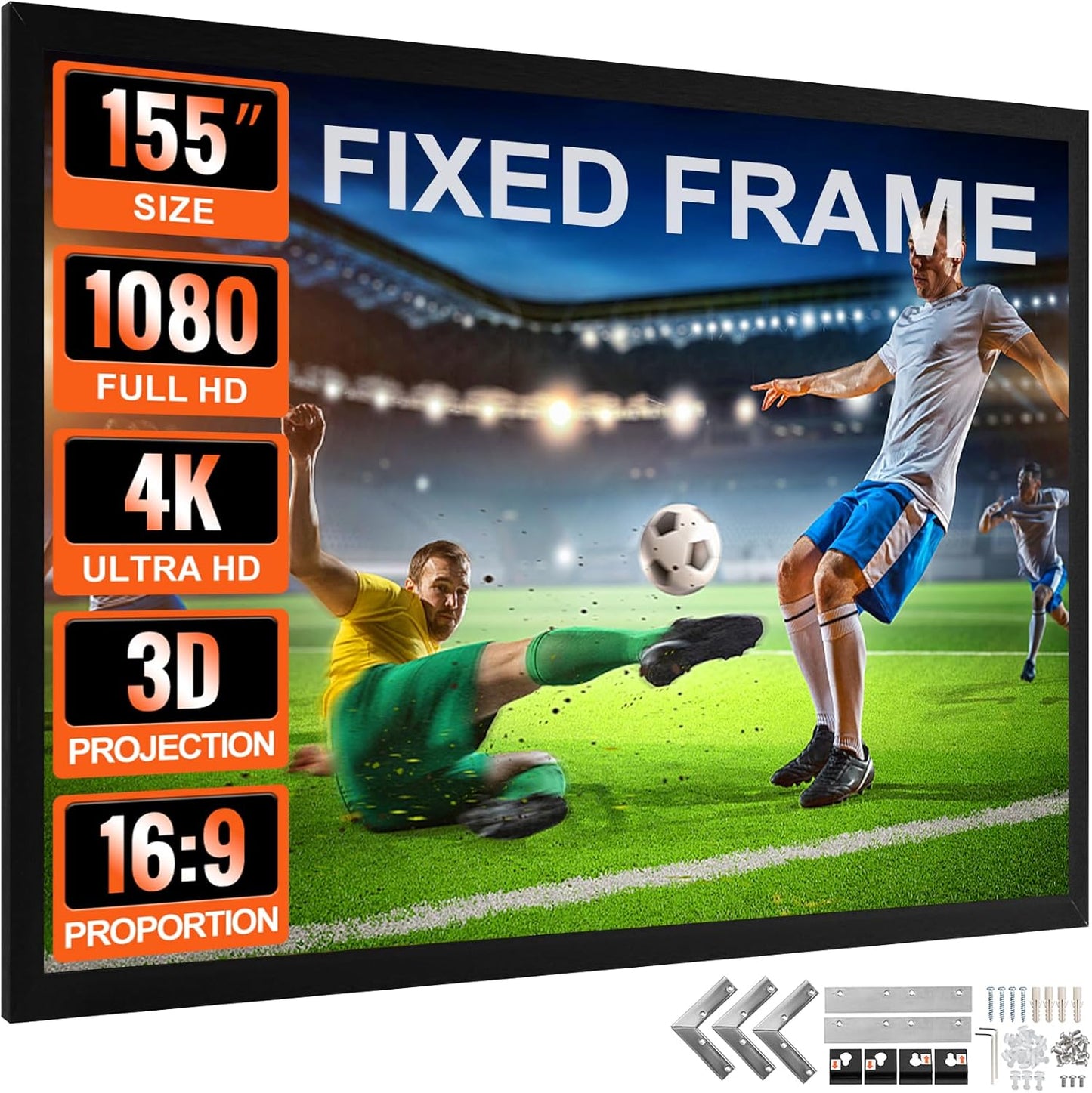 Immerse in 155'' 4K HD Movies with VEVOR Fixed Frame Screen
