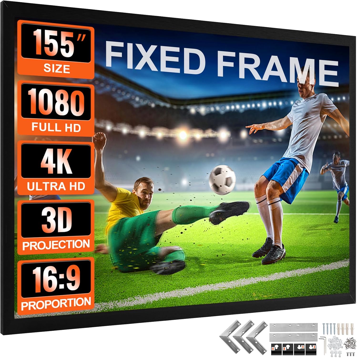 Immerse in 155'' 4K HD Movies with VEVOR Fixed Frame Screen