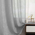 TERLYTEX Extra Long Silver Sheer Curtains 120 in - Sparkle Sheer