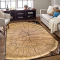 Area Rug Non-Slip Tree Trunk Rings Indoor Outdoor Rug - Soft 4x5 ft