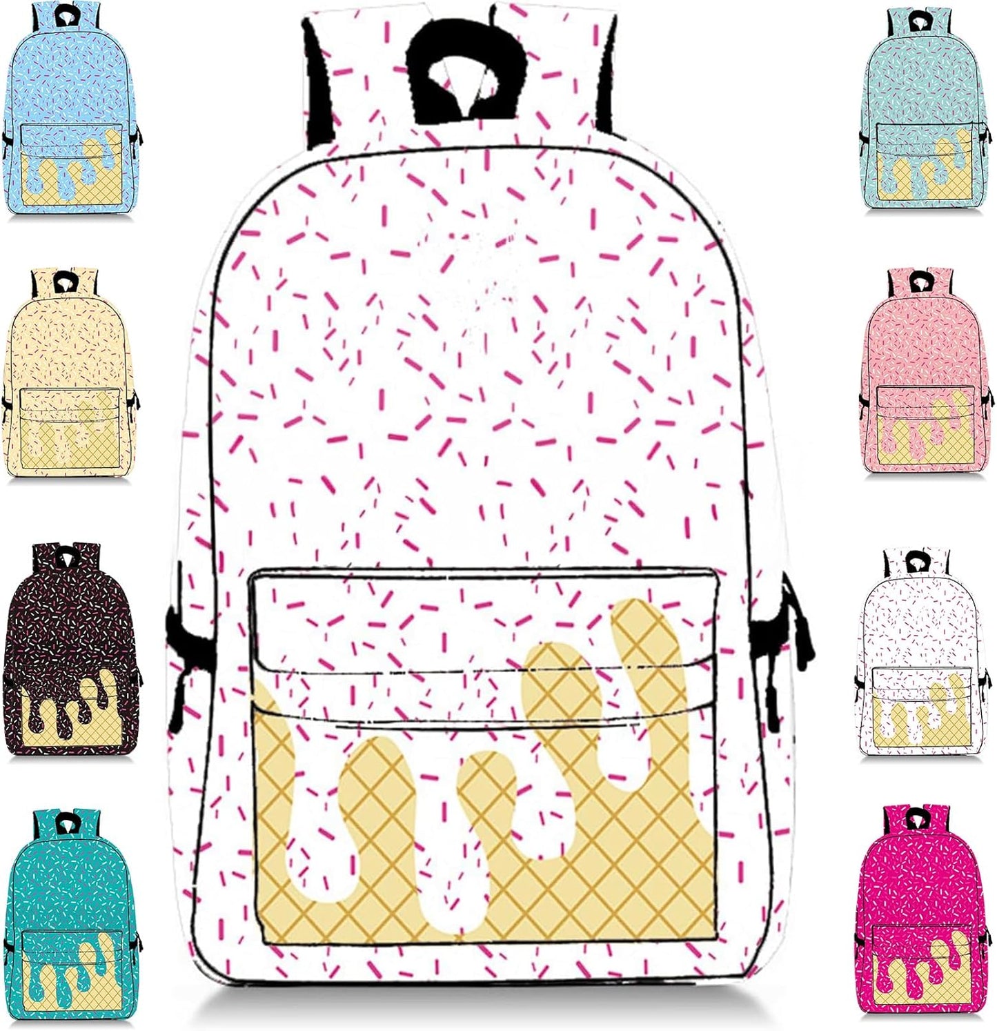Drip Backpack for Boys Girls - Kawaii Shoulder Bag with Large Capacity