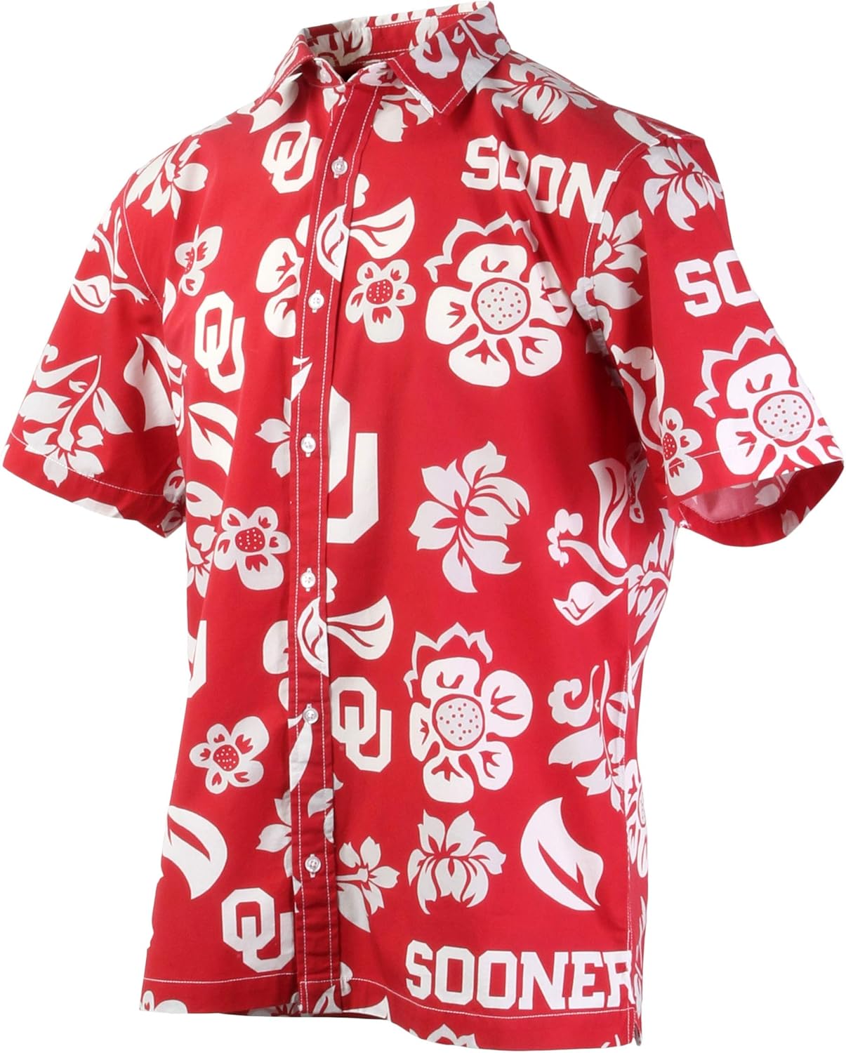 NCAA Mens Hawaiian Floral Button Down Shirt for Game Day Style
