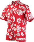 Wes and Willy NCAA Mens Hawaiian Floral Button Down Shirt - Team Pride