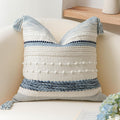 Coastal Blue Boho Decorative Throw Pillow Cover 22x22 - Textured