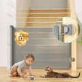 Retractable Baby Gates No Drill for Stairs and Doorways - Auto-Lock