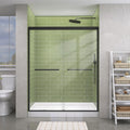 Sliding Shower Door 51-54 in W x 72 in H Semi-Frameless - Matte Black