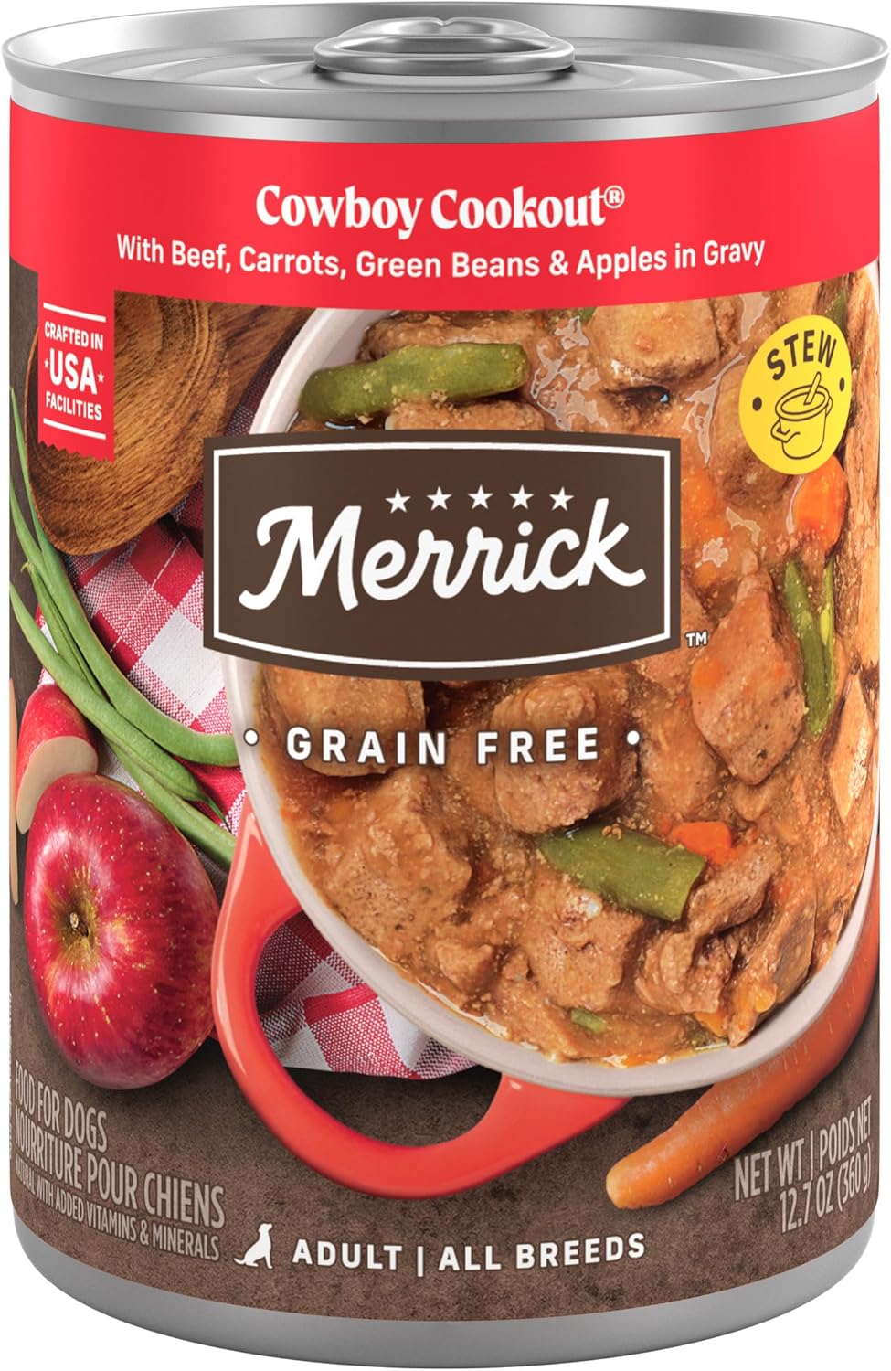 Merrick Grain Free Wet Dog Food - Cowboy Cookout Recipe 12.7 oz