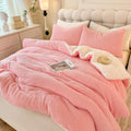 Twin Pink 3D Jacquard Comforter Set - Ultra-Soft Sherpa Twin