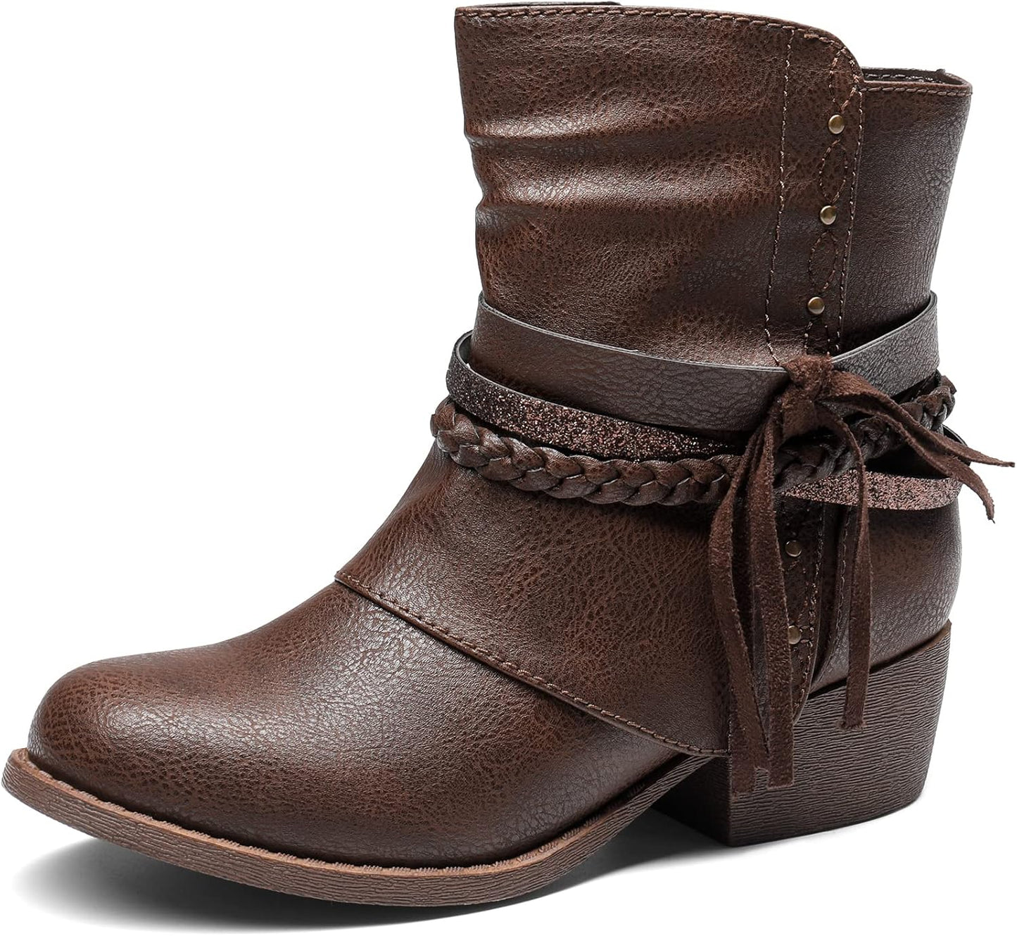 DREAM PAIRS Girls Ankle Boots with Side Zipper for Comfort
