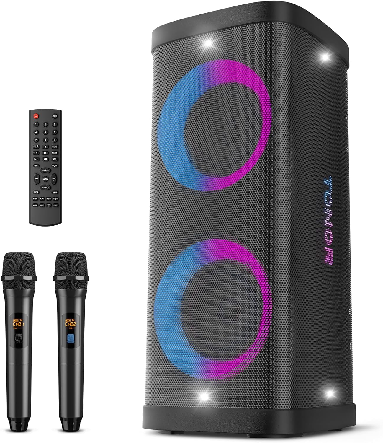 TONOR Karaoke Machine Portable PA System with Wireless Microphones