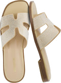 CUSHIONAIRE Voyage Cutout Strap Slides for Women (Style RSPD)