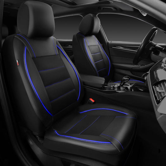 CAR PASS Universal FIT Piping Leather Seat Covers for SUVs and Sedans