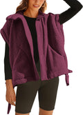 Women's Oversized Fleece Vest Sleeveless Button Down - Cozy Sherpa