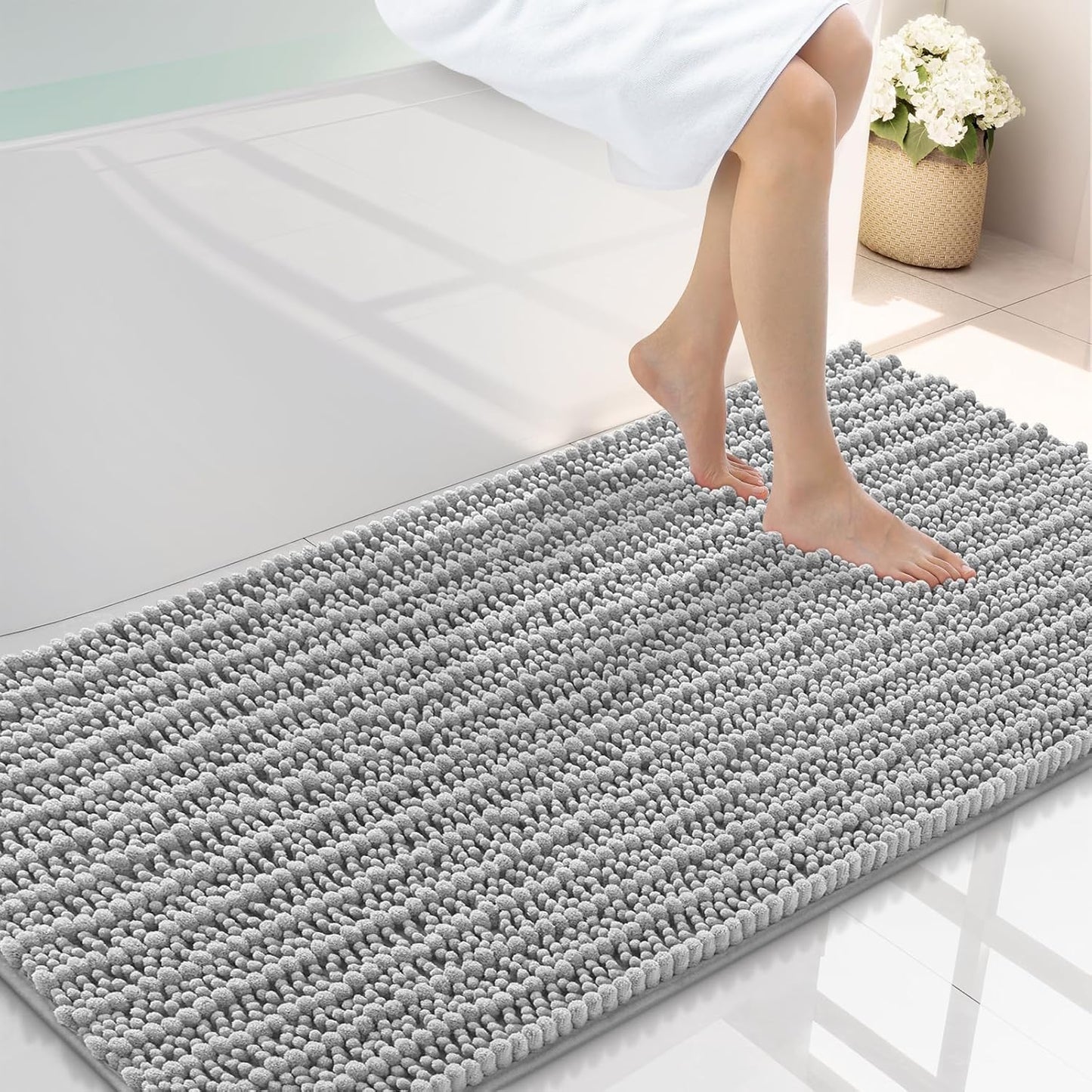 Smiry Bathroom Rugs Mat 44x24 - Soft Absorbent Chenille Mats