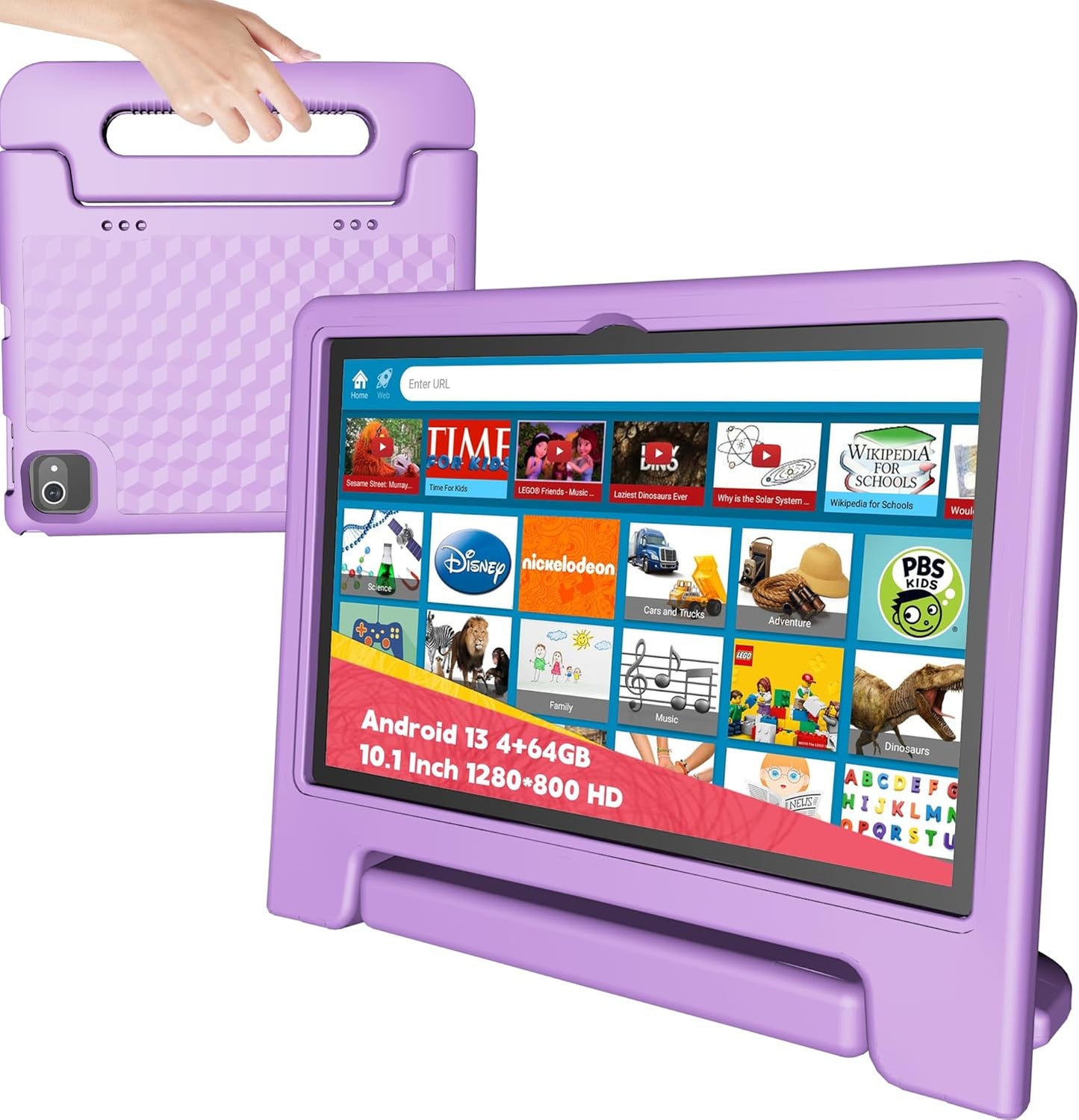 Kids Tablet 10 Inch with Android 13 and Parental Control Features