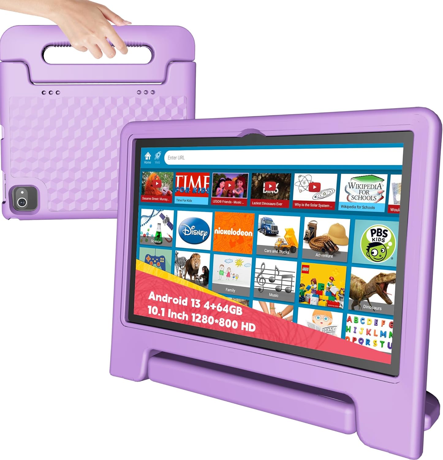 Kids Tablet 10 Inch with Android 13 and Parental Control Features
