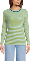 Women's Cotton Rib Knit T-Shirt Long Sleeve - Soft Everyday Layering