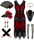 1920s Dresses for Women Flapper Dress Set with Accessories - Vintage
