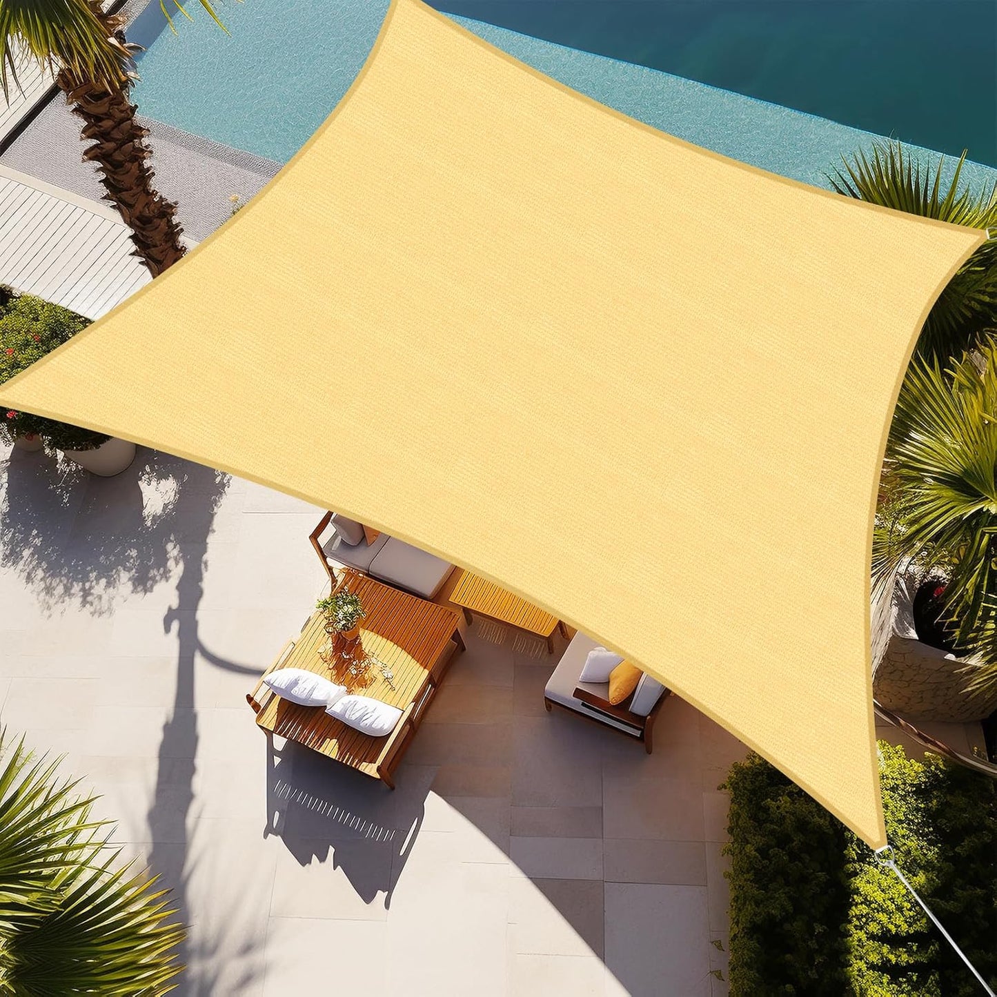 Rectangle Sun Shade Sail 10ftX10ft for Patio Garden Yard Deck