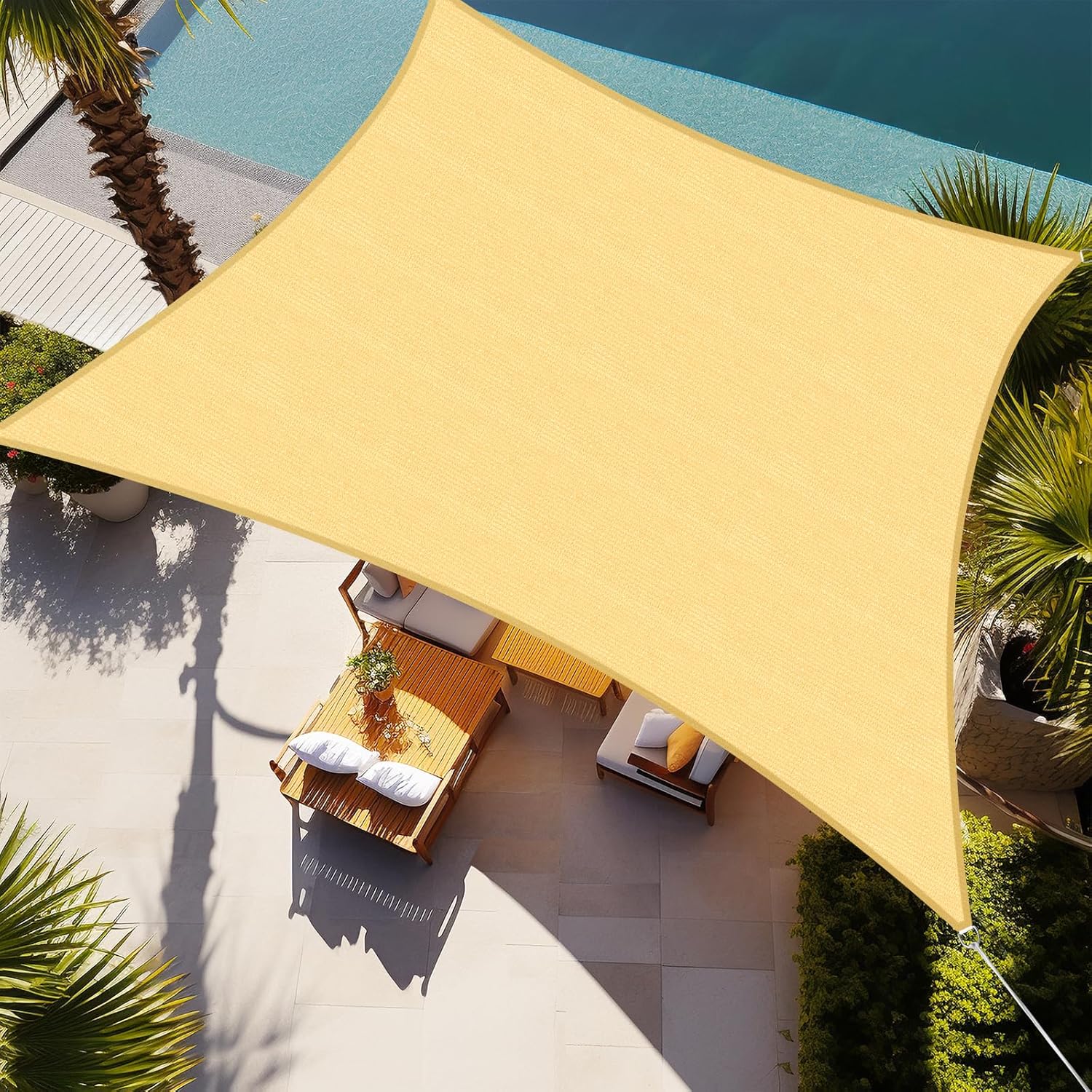 Rectangle Sun Shade Sail 10ftX10ft for Patio Garden Yard Deck