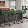 Modern Faux Leather Bar Stools Set of 4 for Kitchen Island