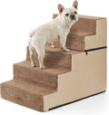 Dog Stairs for Small Dogs 5 Tier Wider Non-Slip Steps in Light Brown