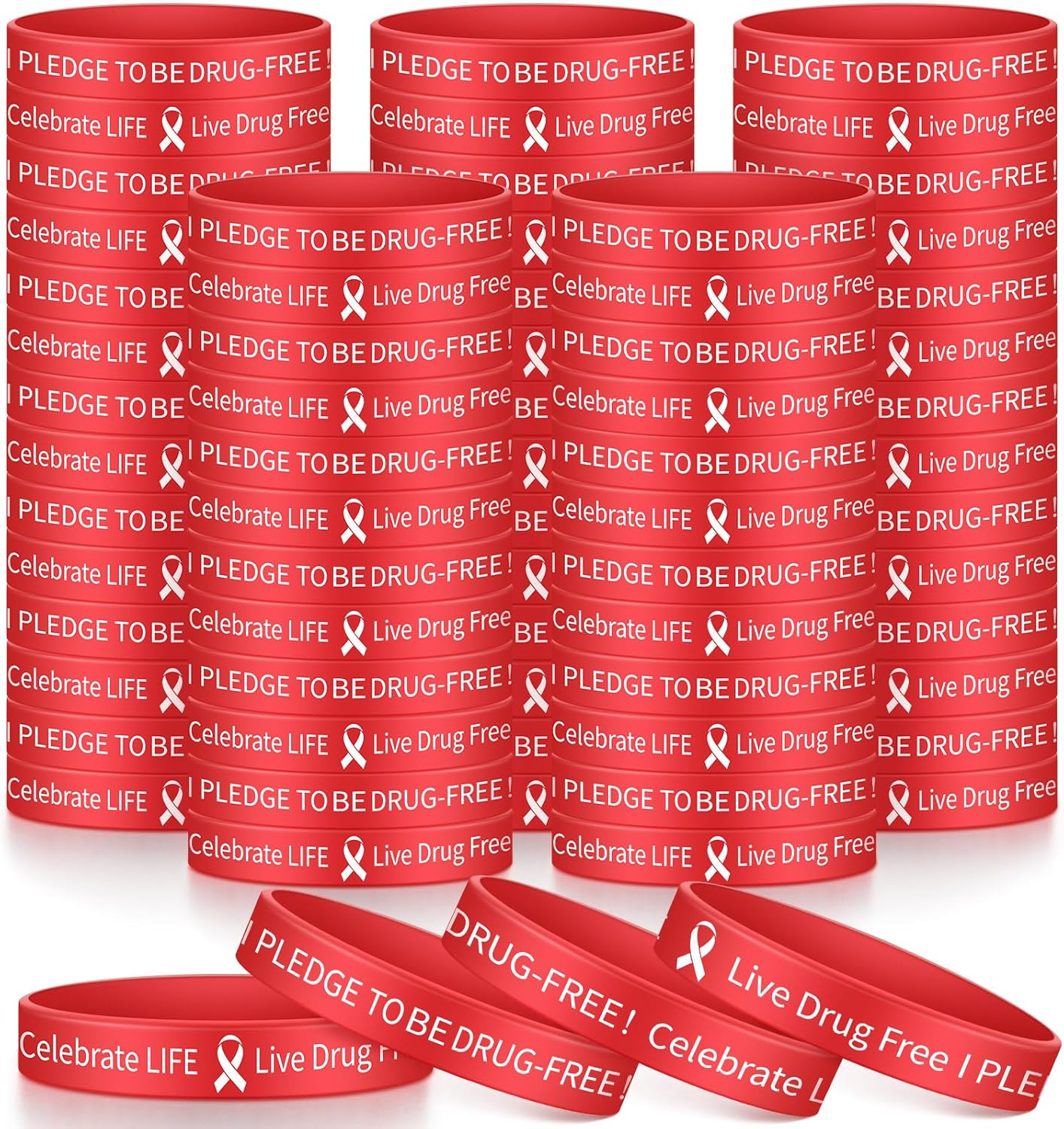 200 Pcs Live Drug Free Wristbands for Red Ribbon Week Events