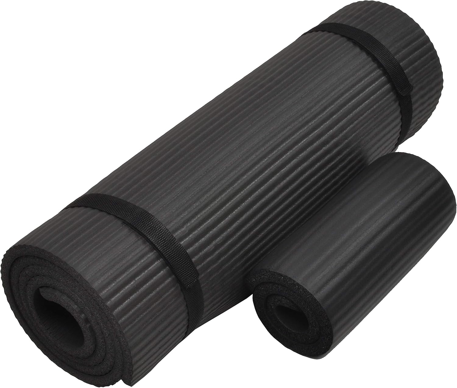 Extra Thick Anti-Tear Yoga Mat w/ Knee Pad, Strap - Fitvids