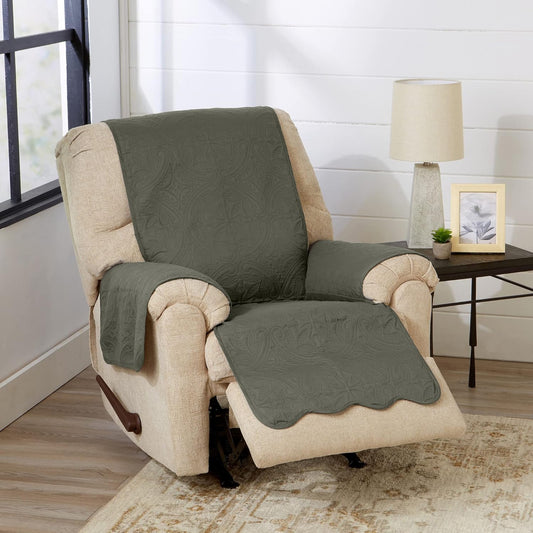 Great Bay Home Medallion Stitched Solid Furniture Protector