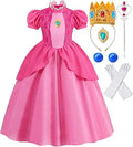 ICECUTE Princess Peach Dresses for Girls - Perfect Halloween Costume