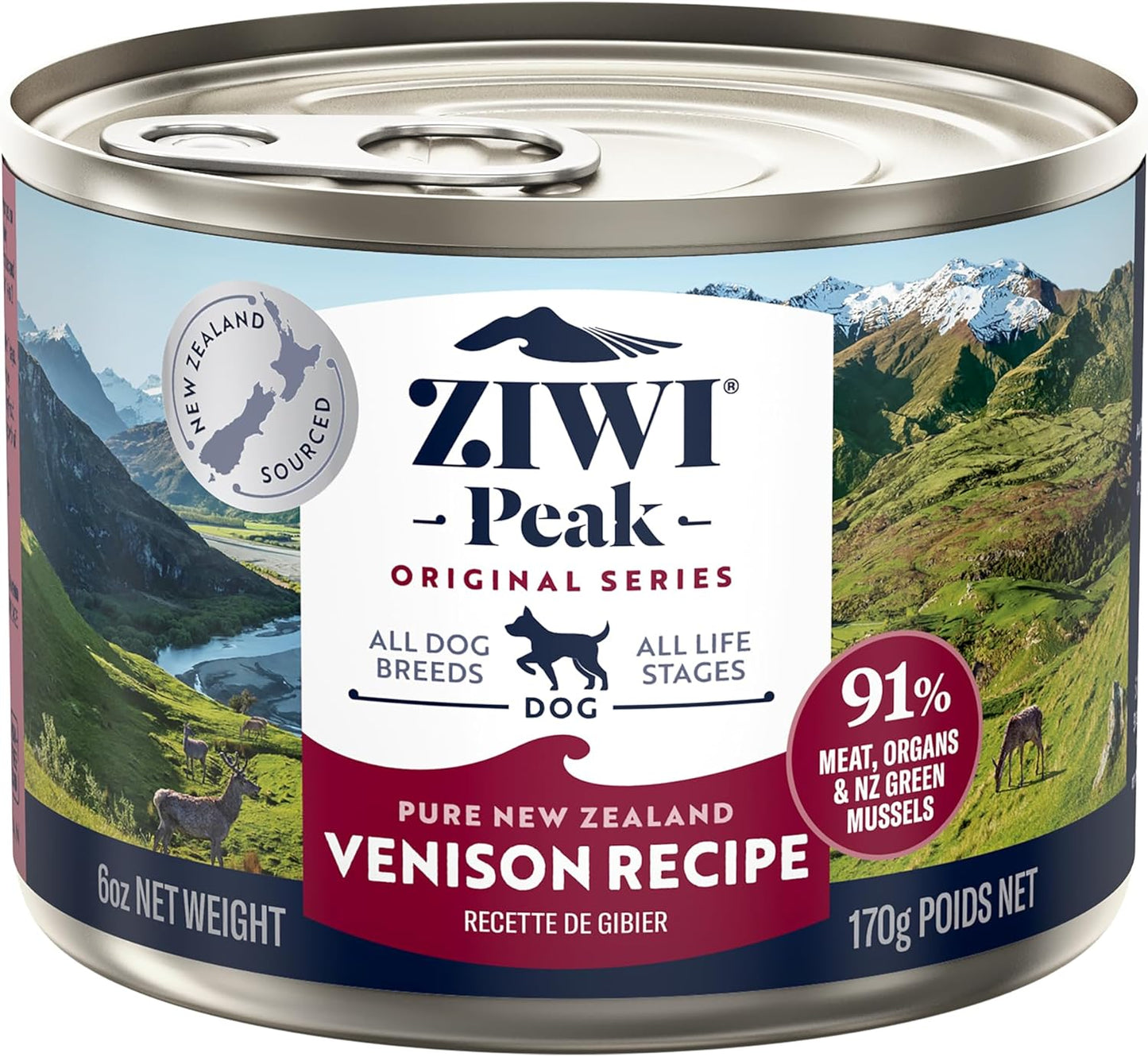 ZIWI Peak Canned Wet Dog Food with Venison - High Protein & Grain Free