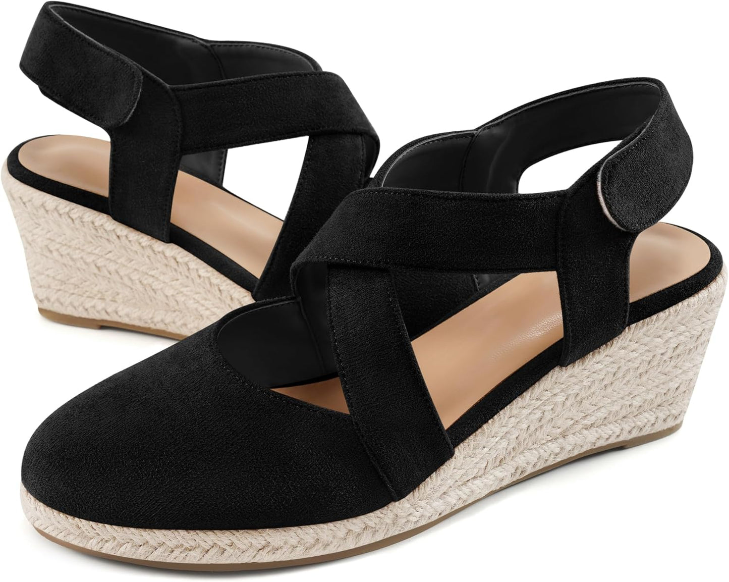 HARENCE Espadrilles Wedge Sandals: Stylish Comfort for Women