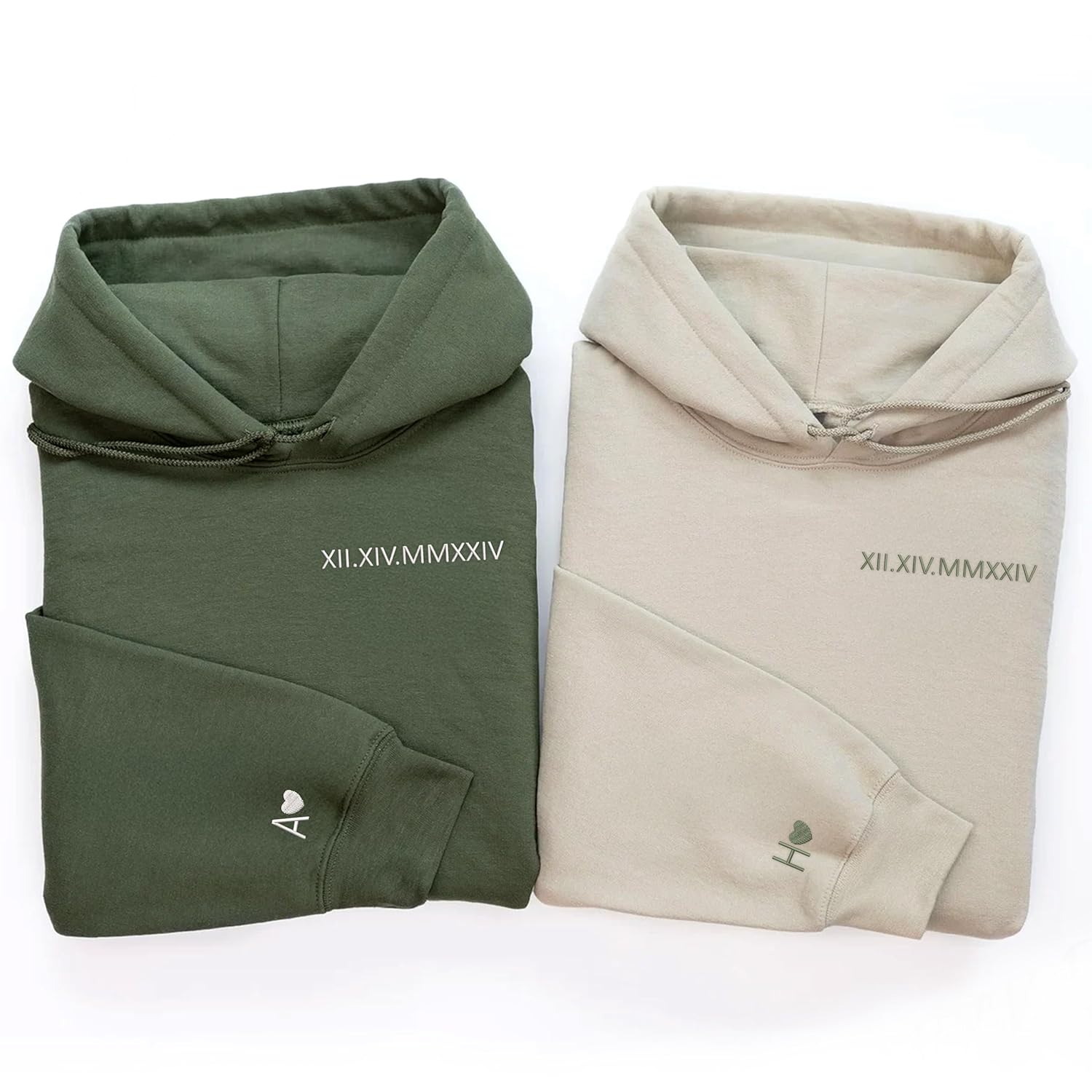 Personalized Roman Numeral Couple Hoodies - NICHEBEE