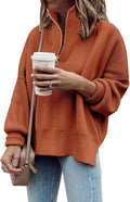 Imily Bela Womens Tunic Sweater 1/4 Zip Pullover - Cozy Oversized Knit