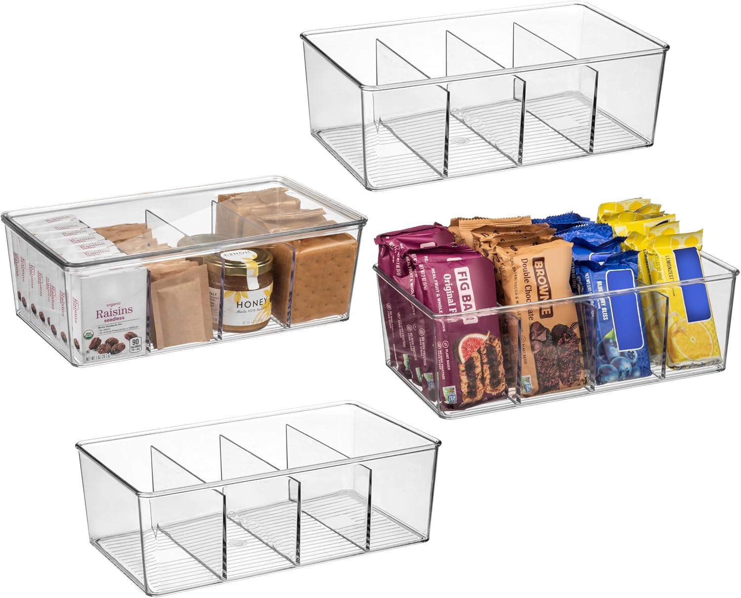 ClearSpace Pantry Organization Bins with Removable Dividers