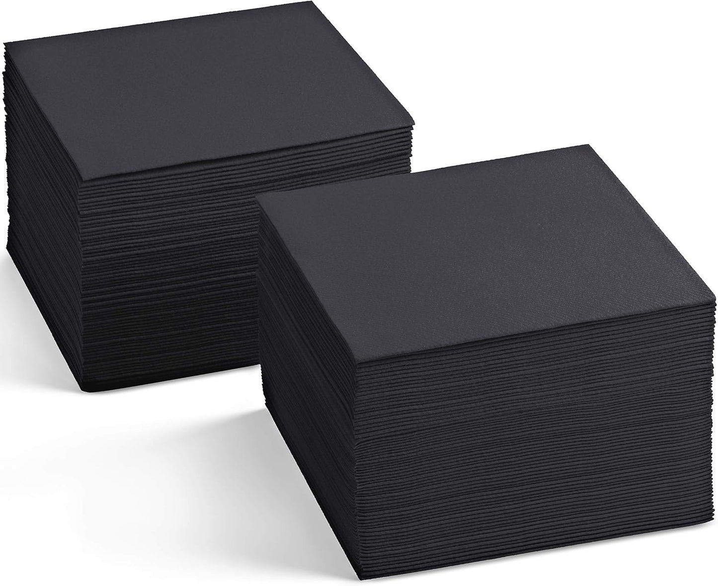 200-Pack Black Cocktail Napkins - Luxe Linen-Feel Servietto