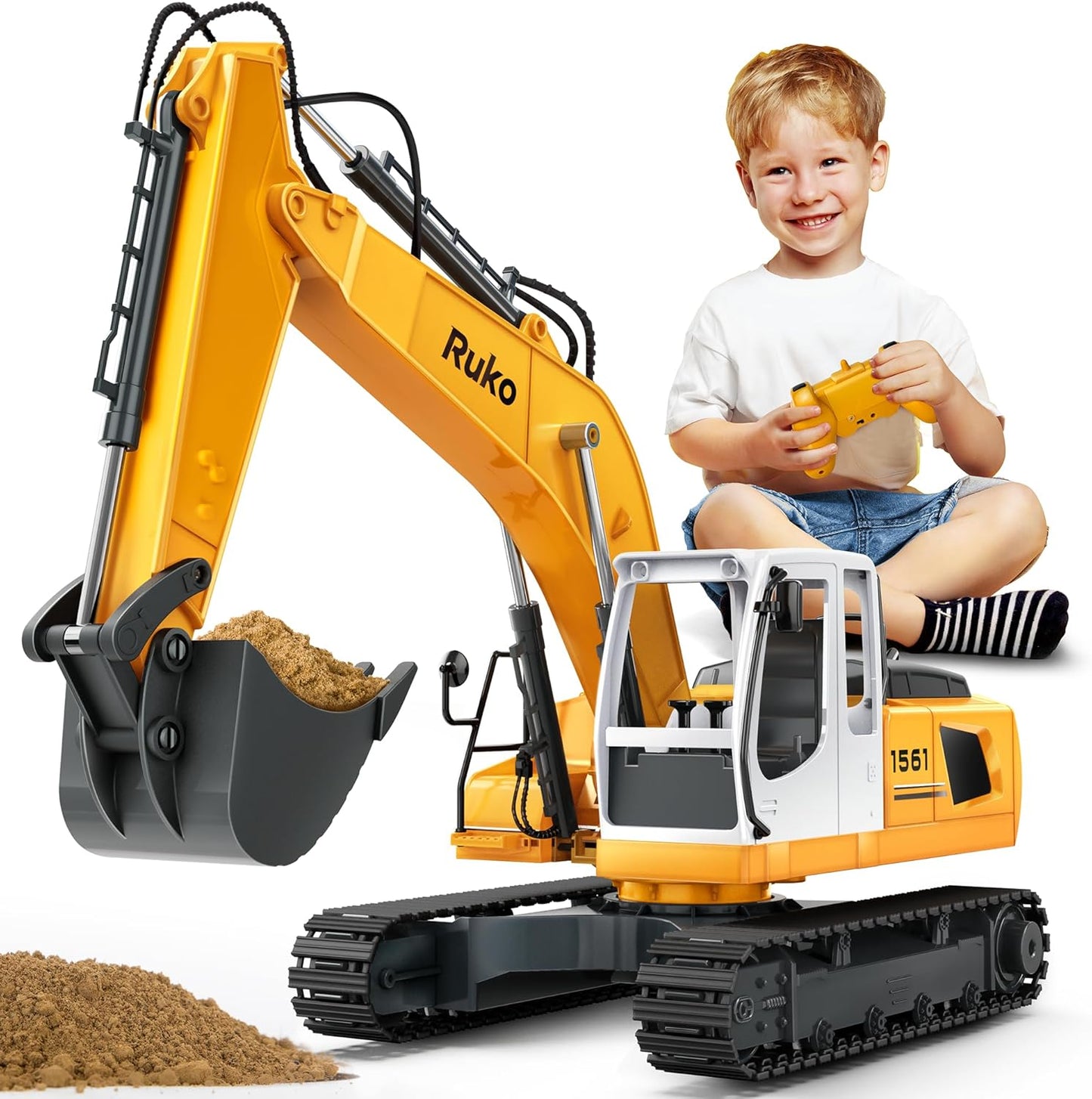 Ruko 1561 RC Excavator: 3-in-1 Construction Fun