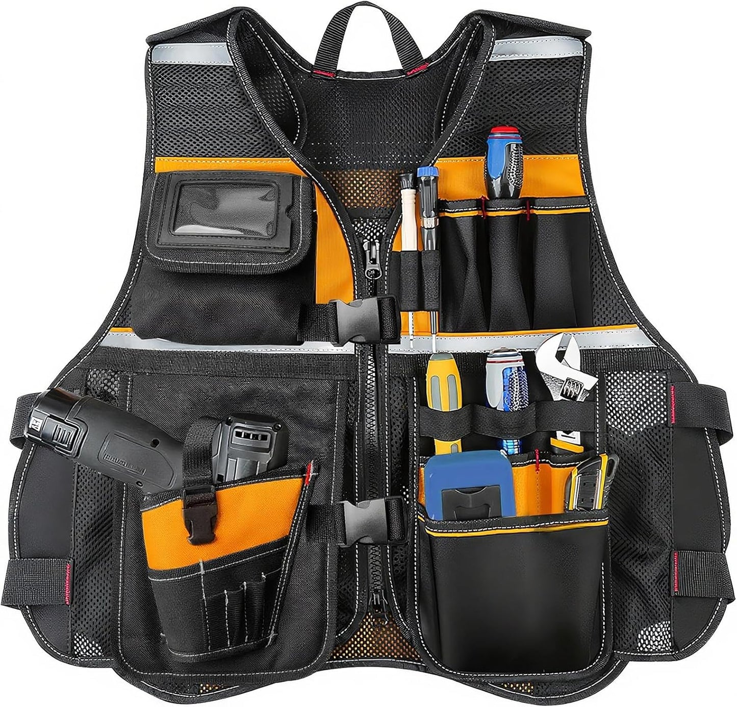 Electrician Tool Vest with 17 Compartments for Professionals