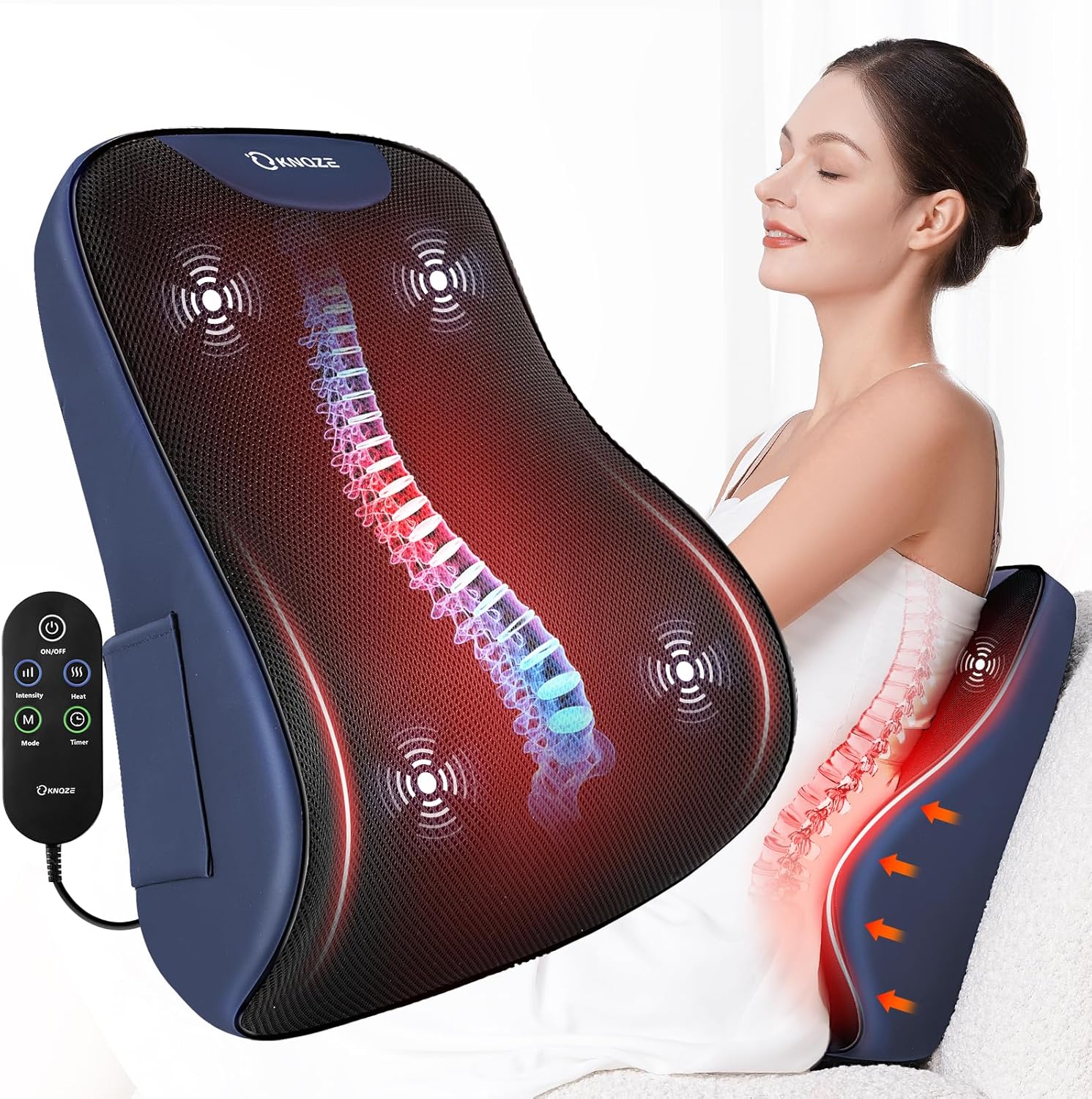 Heated Lumbar Support Pillow - Pain Relief Wonder!