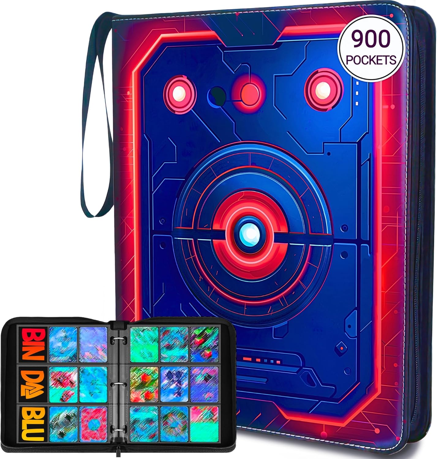 Card Binder 9 Pocket - 3D PU Leather with 900 Pockets