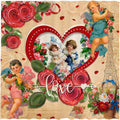 Vintage Valentines Shower Curtain 72x72 in - Durable Waterproof Decor