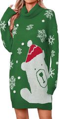 SunnyMelody Womens Christmas Ugly Sweater Dress - Cozy (Style 2ZW7)