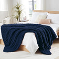 Chunky Knit Blanket Throw 50x60 - Soft Handknit Chenille Throw
