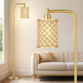 QiMH Industrial Floor Lamp for Living Room - Modern Crystal Standing