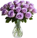 18 Purple Roses Bouquet - Hand-Tied in Glass Vase ARABELLA
